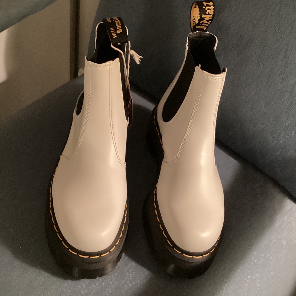 Dr. Martens Cream Chelsea Lug Sole Booties